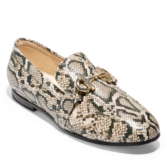 COLE HAAN Modern Classics Bit Loafer Python Rama Printed Leather Flat Shoes 9 - Picture 5 of 12